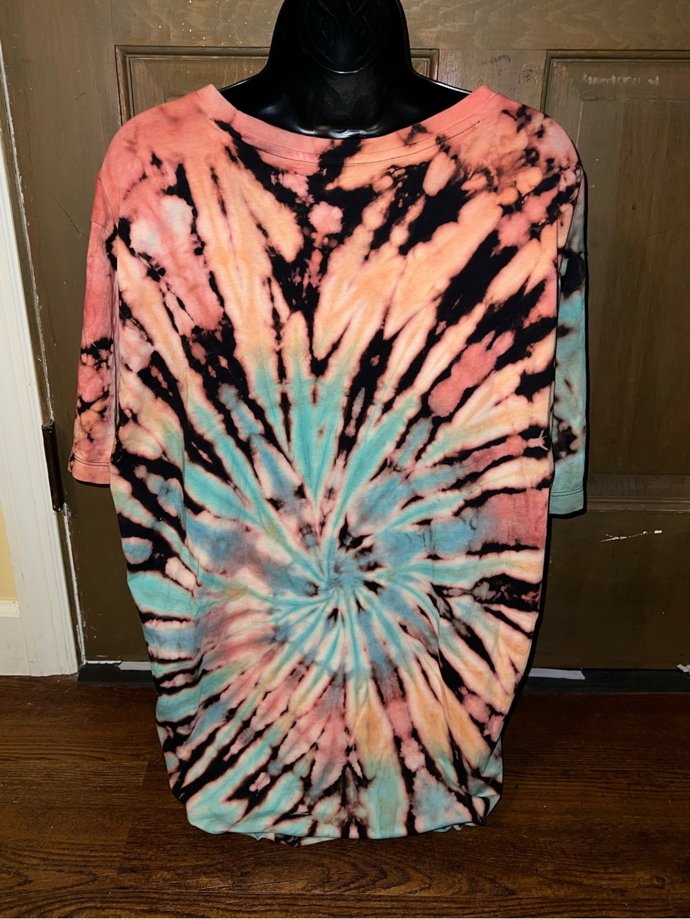 Black Rainbow Handmade Tie Dye Bold Short Sleeve Casual Shirt Size XL - Picture 3 of 6